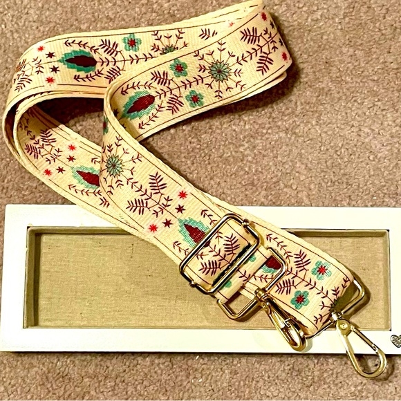 Handbags - Floral with Gold Hardware Detachable Crossbody Bag Strap, Brand New!